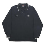 NIKE X NFL Mens Black Long Sleeve Raiders Logo Polo Shirt XL Cotton