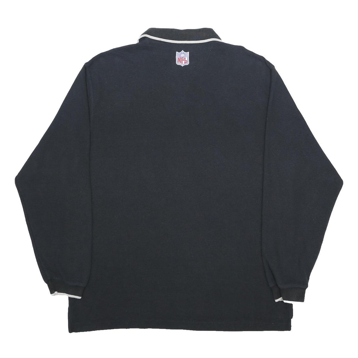 NIKE X NFL Mens Black Long Sleeve Raiders Logo Polo Shirt XL Cotton