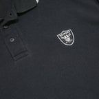 NIKE X NFL Mens Black Long Sleeve Raiders Logo Polo Shirt XL Cotton