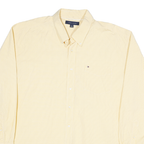 TOMMY HILFIGER Mens Yellow Cotton Blend Shirt XL Button Down Pocket Classic Fit