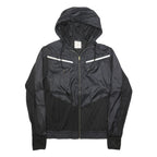 H&M Womens Black & Grey Zip Jacket M Polyester Lightweight Hooded Sportswear