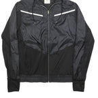 H&M Womens Black & Grey Zip Jacket M Polyester Lightweight Hooded Sportswear