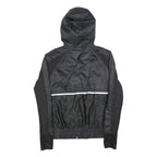 H&M Womens Black & Grey Zip Jacket M Polyester Lightweight Hooded Sportswear