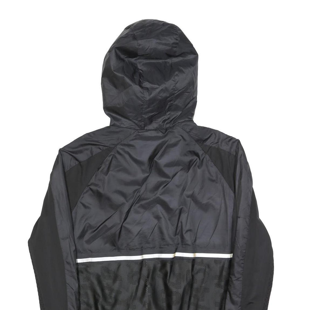 H&M Womens Black & Grey Zip Jacket M Polyester Lightweight Hooded Sportswear