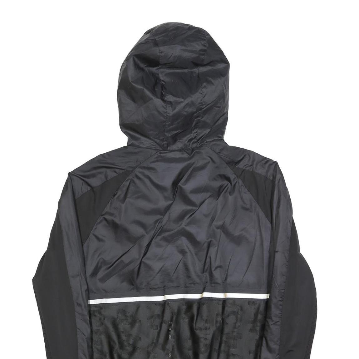 H&M Womens Black & Grey Zip Jacket M Polyester Lightweight Hooded Sportswear