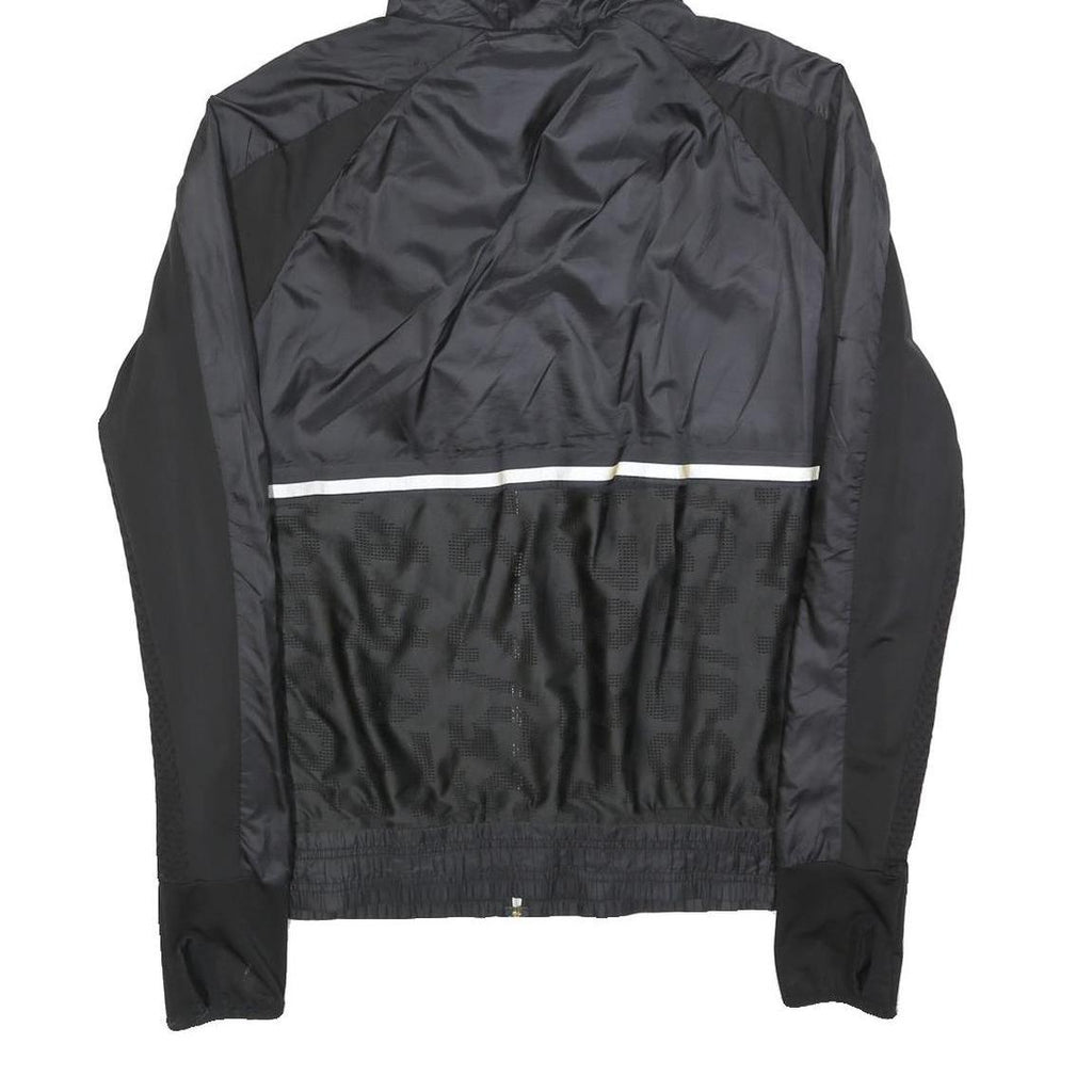 H&M Womens Black & Grey Zip Jacket M Polyester Lightweight Hooded Sportswear