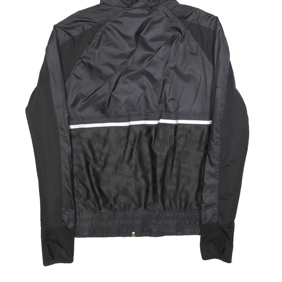 H&M Womens Black & Grey Zip Jacket M Polyester Lightweight Hooded Sportswear