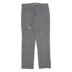 CARHARTT Mens Cotton Blend Grey Relaxed Straight Trousers W36 L34 Workwear