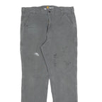 CARHARTT Mens Cotton Blend Grey Relaxed Straight Trousers W36 L34 Workwear