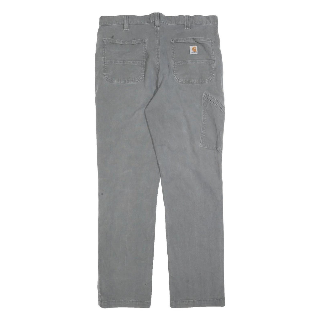 CARHARTT Mens Cotton Blend Grey Relaxed Straight Trousers W36 L34 Workwear