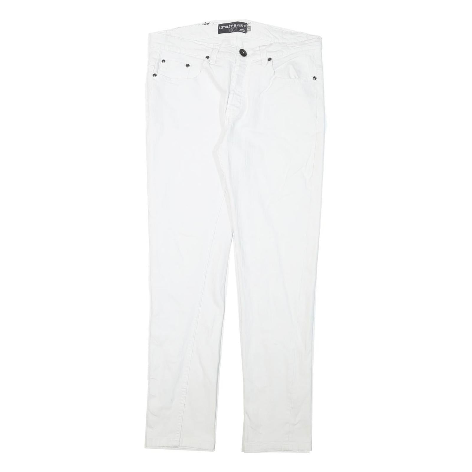 LOYALTY AND FAITH Womens Jeans White Slim Skinny Denim W30 L28 Zip Cotton Blend