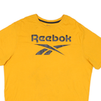 REEBOK Mens Yellow Graphic T-Shirt 2XL Short Sleeve Crew Neck Cotton Blend