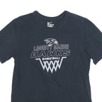 NIKE Mens Black Liberty Ranch Hawks Basketball Graphic T-Shirt M Crew Neck Short