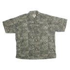 COOKE STREET Mens Green Cotton Casual Shirt XL Printed Relaxed Fit Hawaiian