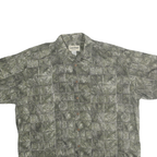 COOKE STREET Mens Green Cotton Casual Shirt XL Printed Relaxed Fit Hawaiian