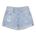LEVI'S Womens Light Blue Denim Casual Shorts XS W25 Distressed Cuffed