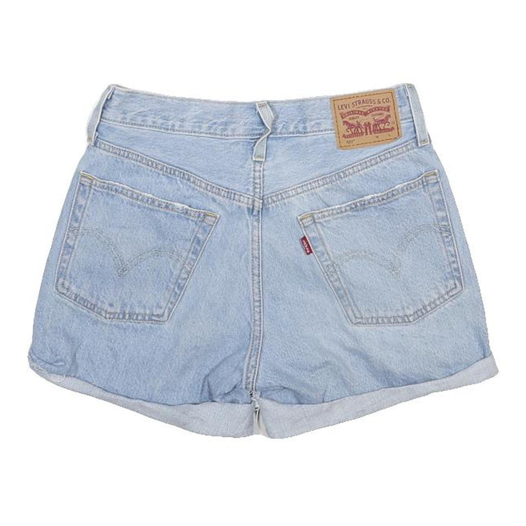 LEVI'S Womens Light Blue Denim Casual Shorts XS W25 Distressed Cuffed