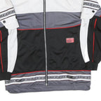 SALLER Mens White & Black Basketball Zip Polyester Blend Jacket S Sportswear