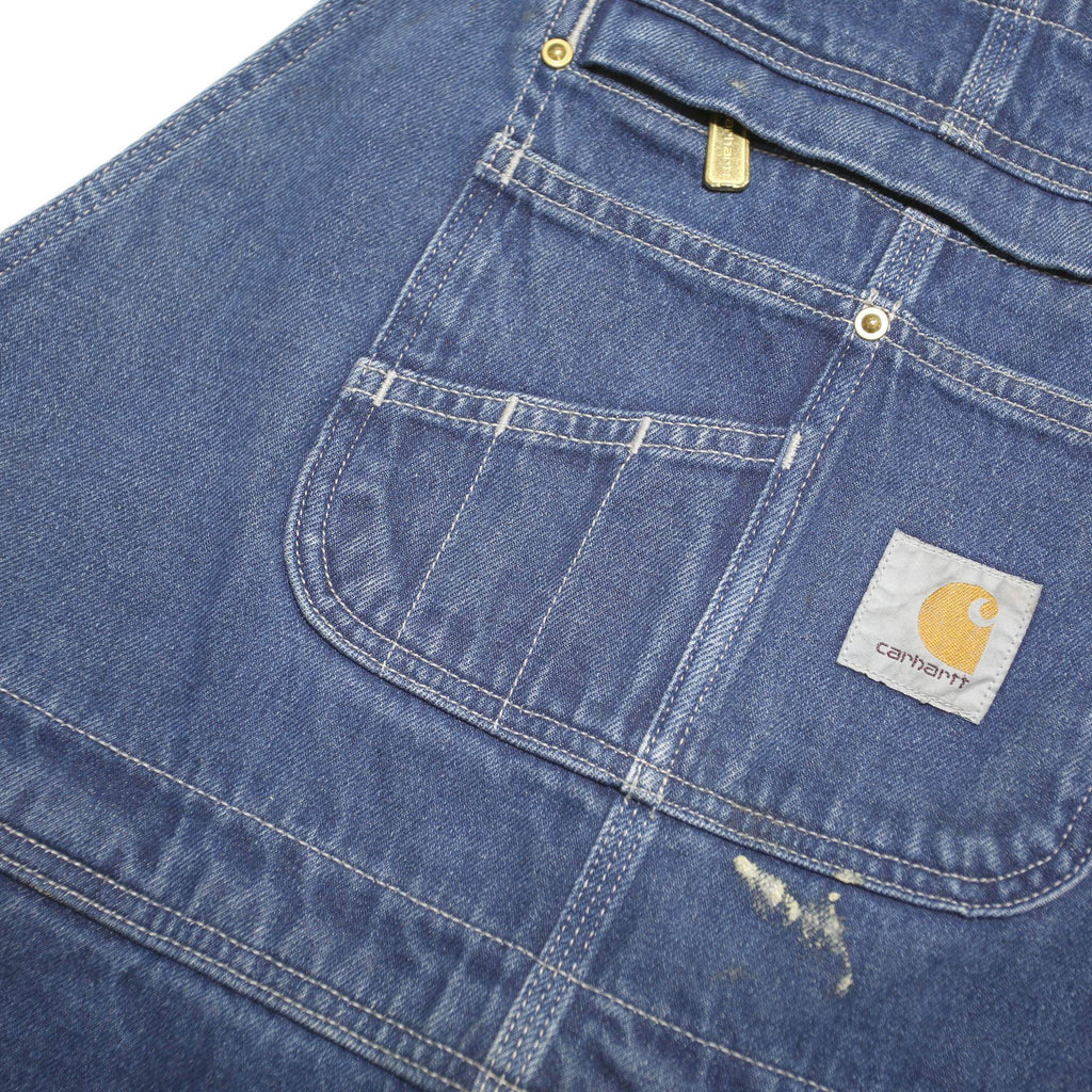 CARHARTT Mens Blue Cotton Blend Relaxed Denim Dungarees M W38 L28 Workwear