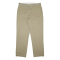 DICKIES Mens Cotton Blend Beige Regular Fit Straight Leg Trousers W38 L32