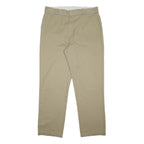 DICKIES Mens Cotton Blend Beige Regular Fit Straight Leg Trousers W38 L32