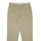 DICKIES Mens Cotton Blend Beige Regular Fit Straight Leg Trousers W38 L32