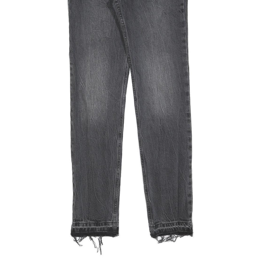 LEVI'S Womens Jeans Black Slim Skinny Denim Medium W25 L31 Distressed Hem