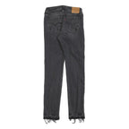 LEVI'S Womens Jeans Black Slim Skinny Denim Medium W25 L31 Distressed Hem