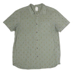 THE NORTH FACE Mens Green & Brown Shirt XL Cotton Casual Summer Short Sleeve