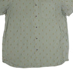 THE NORTH FACE Mens Green & Brown Shirt XL Cotton Casual Summer Short Sleeve