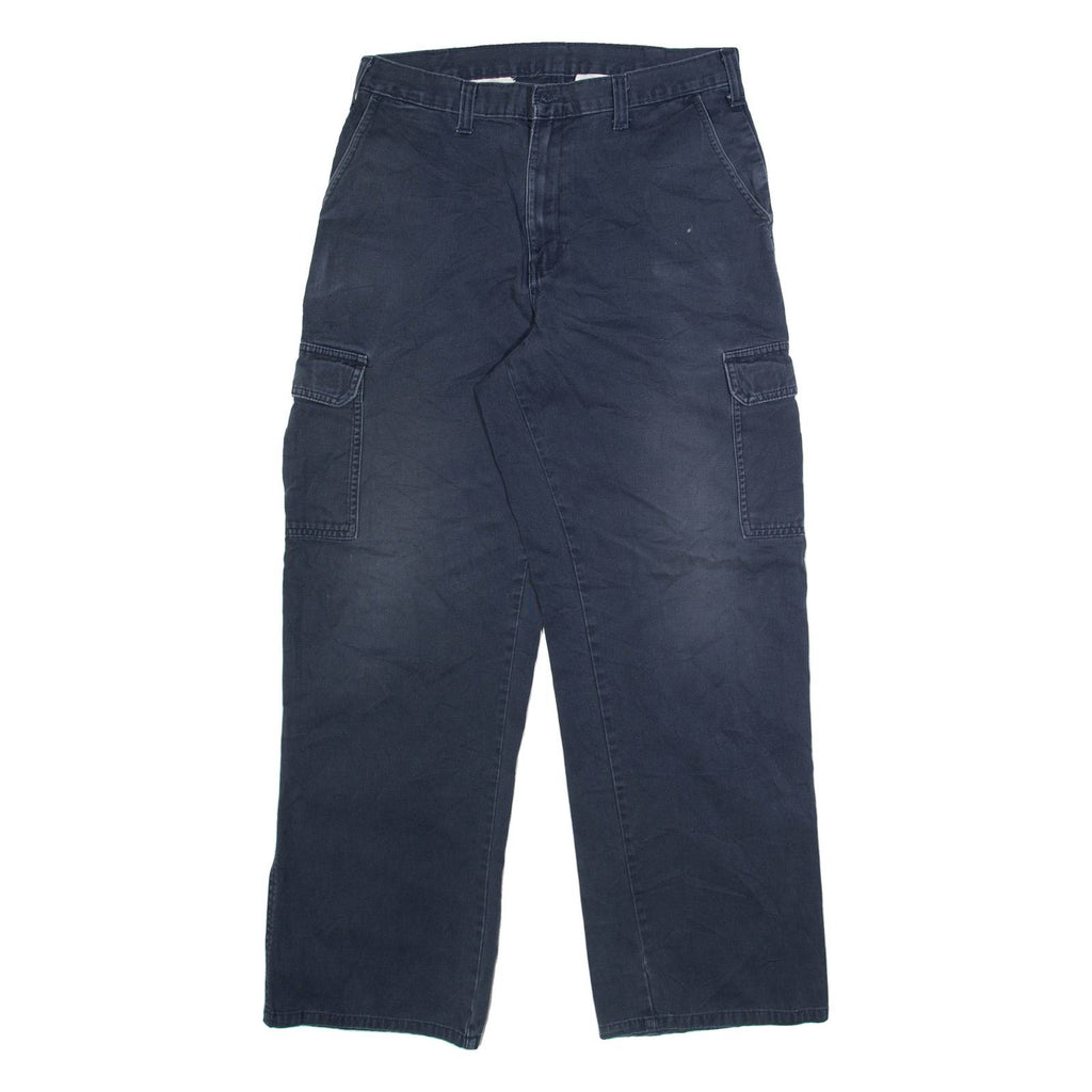 DICKIES Cargo Mens Trousers Blue Relaxed Straight Cashmere W32 L32