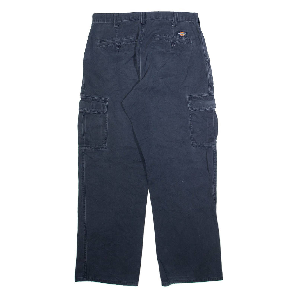 DICKIES Cargo Mens Trousers Blue Relaxed Straight Cashmere W32 L32