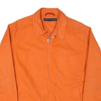TOMMY HILFIGER Mens Orange Cotton Blend Jacket L Zip Plain Casual Lightweight