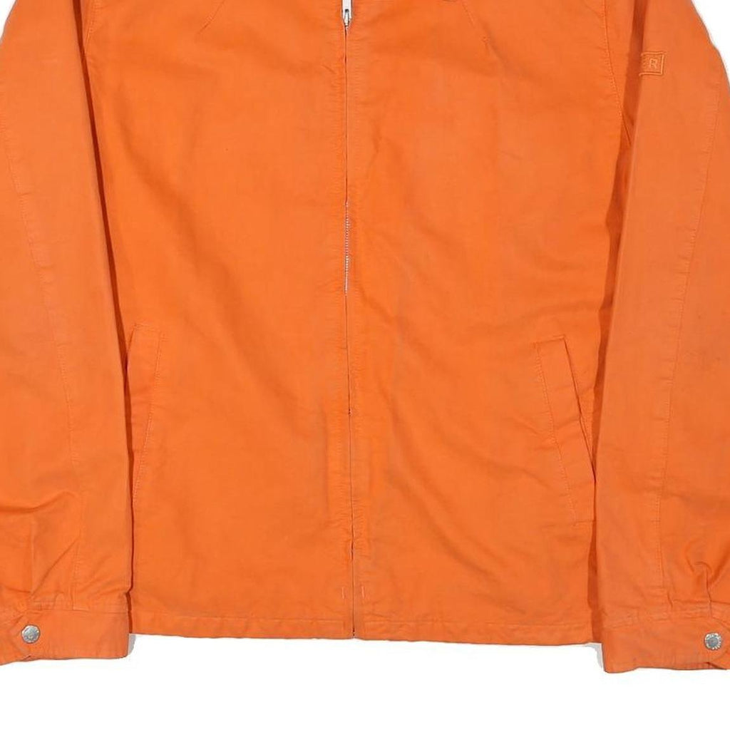TOMMY HILFIGER Mens Orange Cotton Blend Jacket L Zip Plain Casual Lightweight