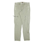 NAPAPIJRI Mens Regular Fit Beige Cotton Blend Cargo Trousers W30 L32 Utility Zip