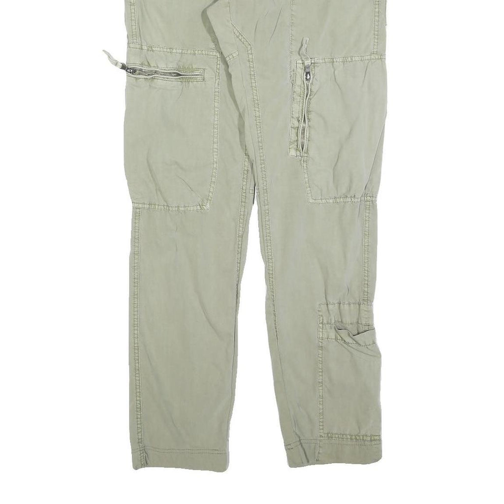 NAPAPIJRI Mens Regular Fit Beige Cotton Blend Cargo Trousers W30 L32 Utility Zip