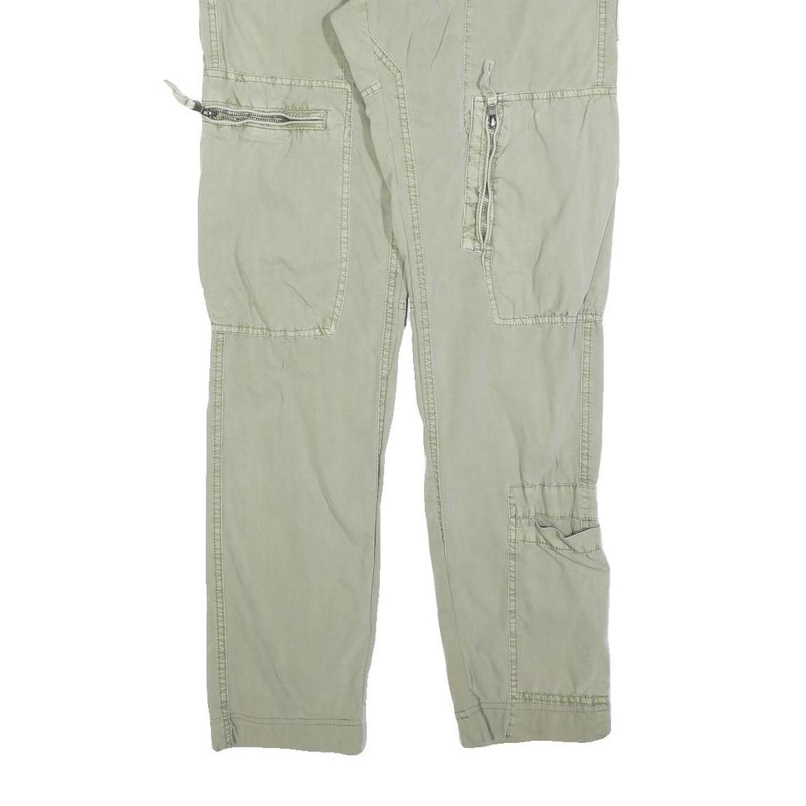 NAPAPIJRI Mens Regular Fit Beige Cotton Blend Cargo Trousers W30 L32 Utility Zip