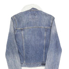 ABERCROMBIE & FITCH Womens Blue Denim & White Cotton Jacket S Button Plain