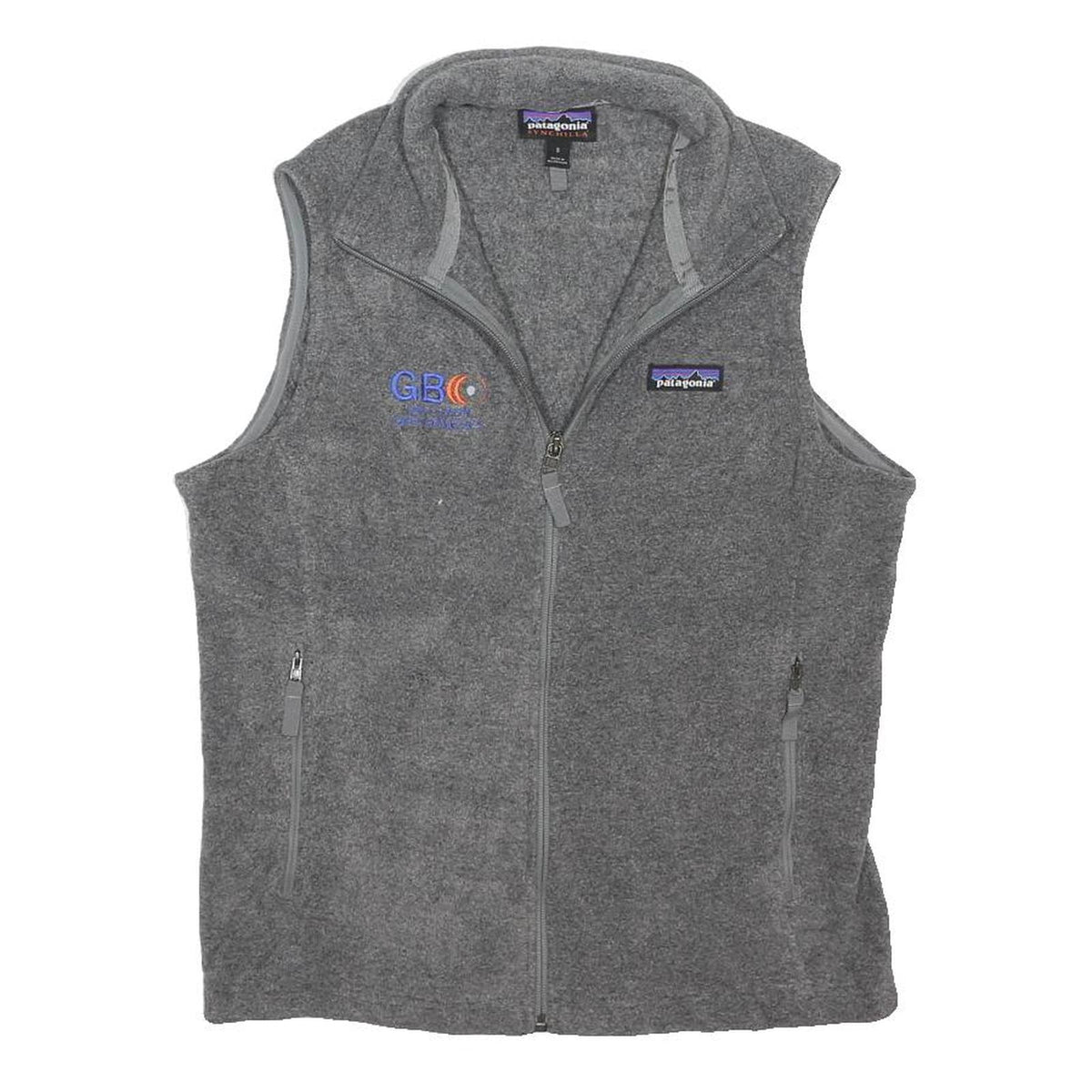 PATAGONIA Womens Grey Fleece Zip Jacket S Polyester Blend Casual Outdoor Vest