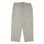 LGO Mens Relaxed Beige Polyester Blend Cargo Trousers W36 L28 Casual Outdoor Zip