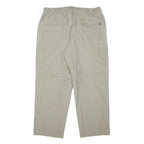 LGO Mens Relaxed Beige Polyester Blend Cargo Trousers W36 L28 Casual Outdoor Zip