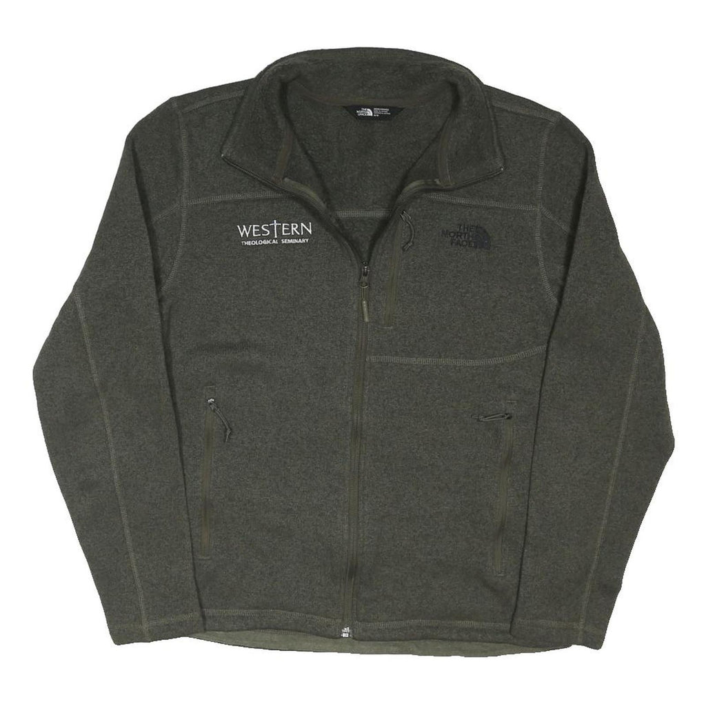 THE NORTH FACE Mens Green Jacket M Polyester Blend Zip Fleece Outdoor Casual