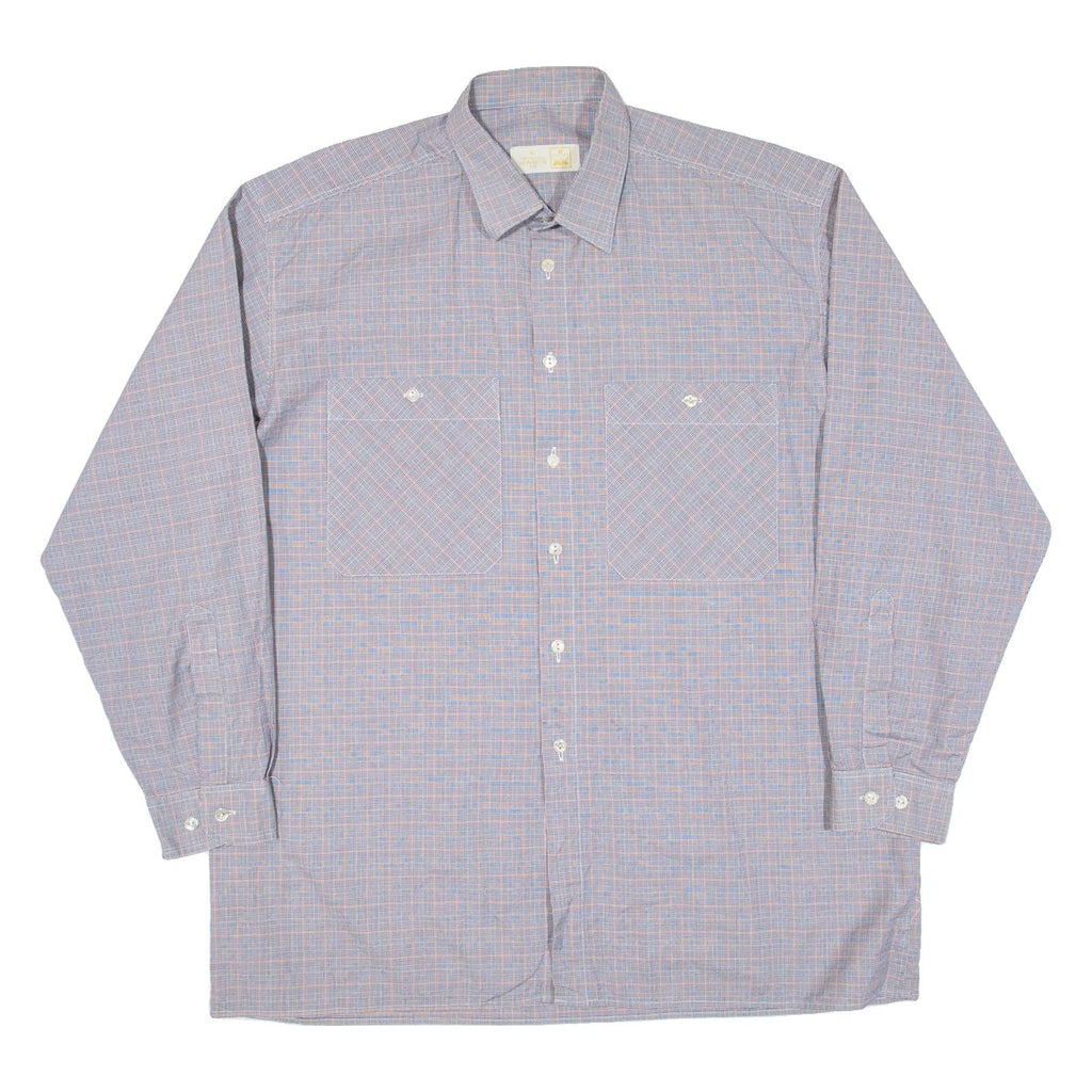 Mens Shirt Grey Check Long Sleeve 2XL
