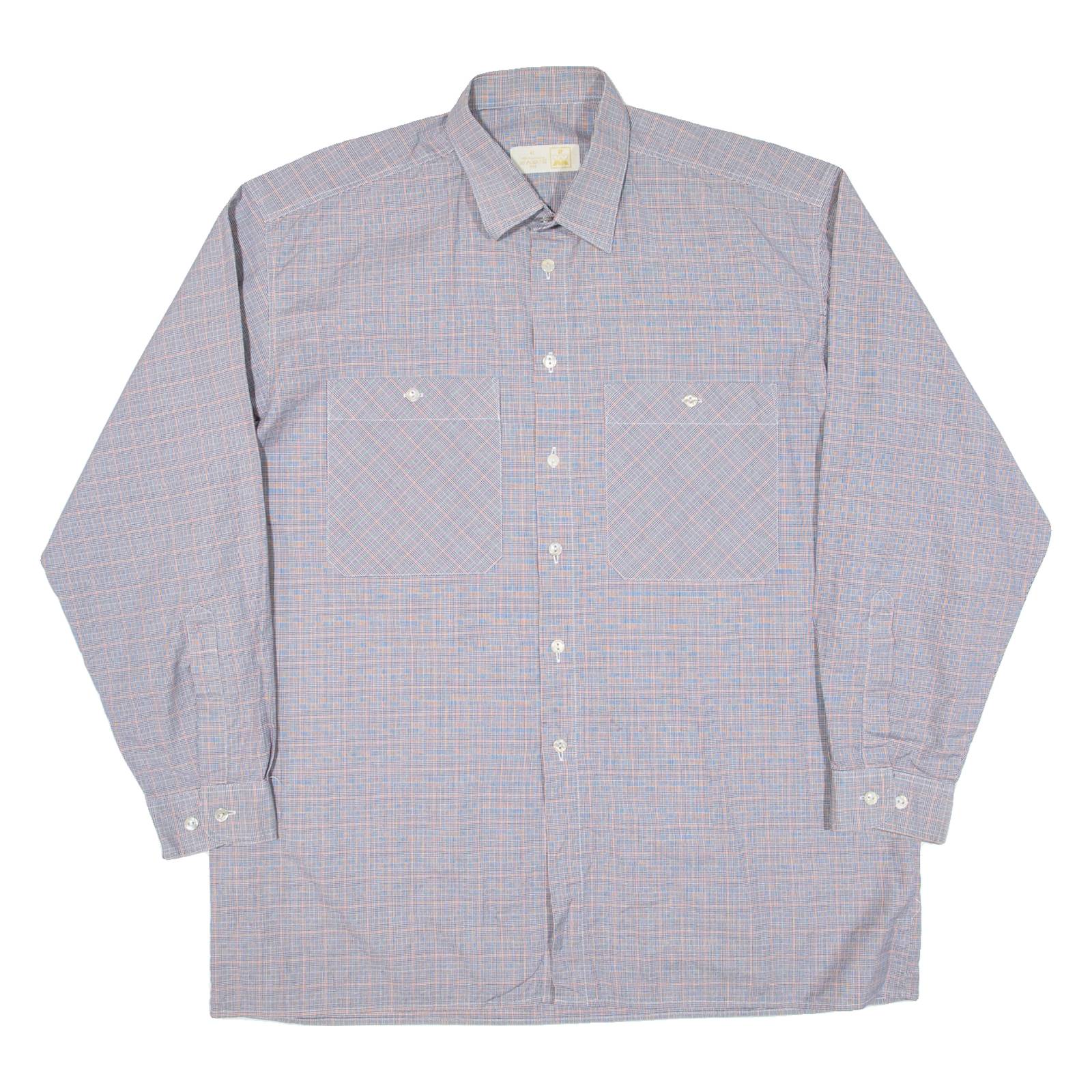 Mens Shirt Grey Check Long Sleeve 2XL