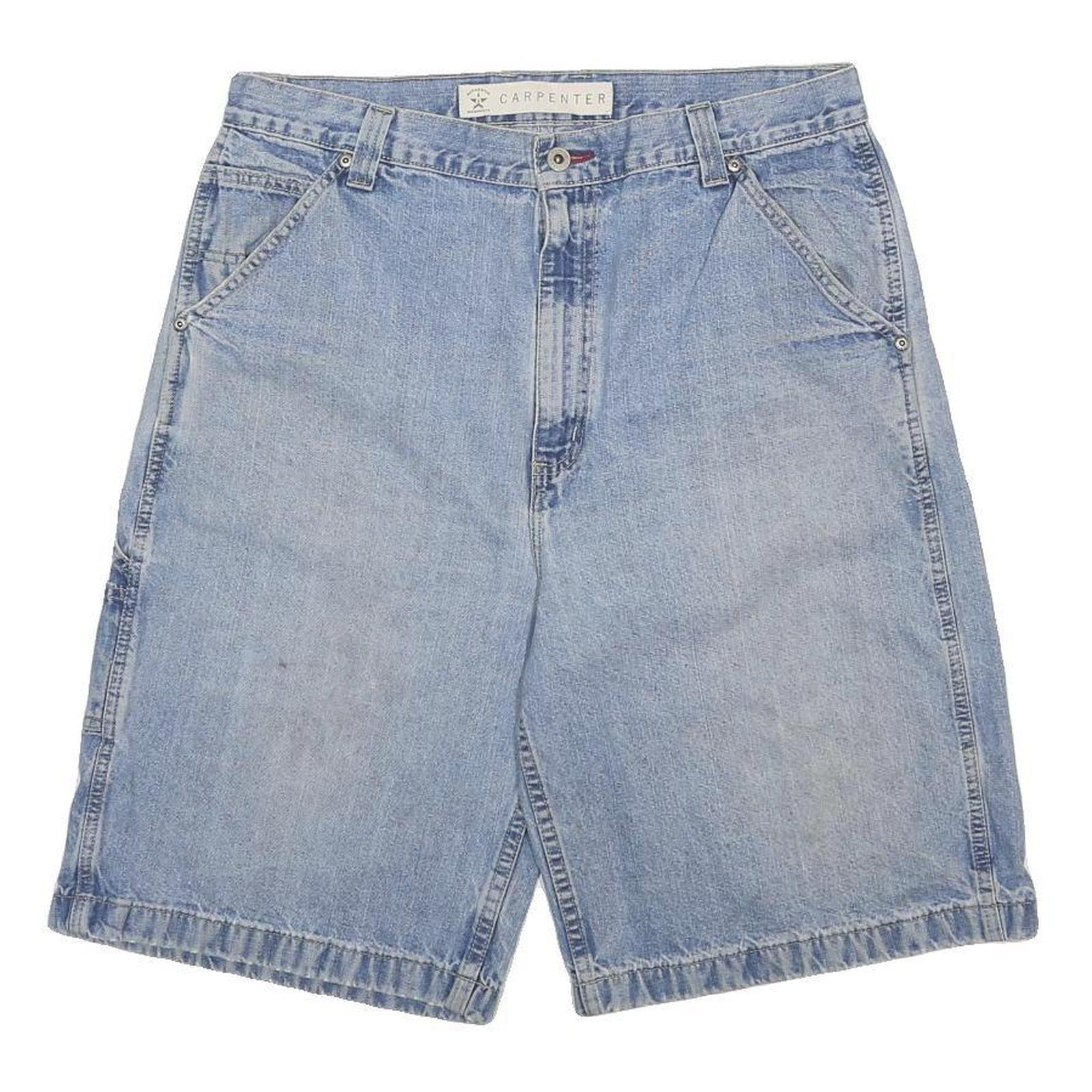 ARIZONA JEAN COMPANY Mens Light Blue Denim Carpenter Shorts M W34 Casual Cotton