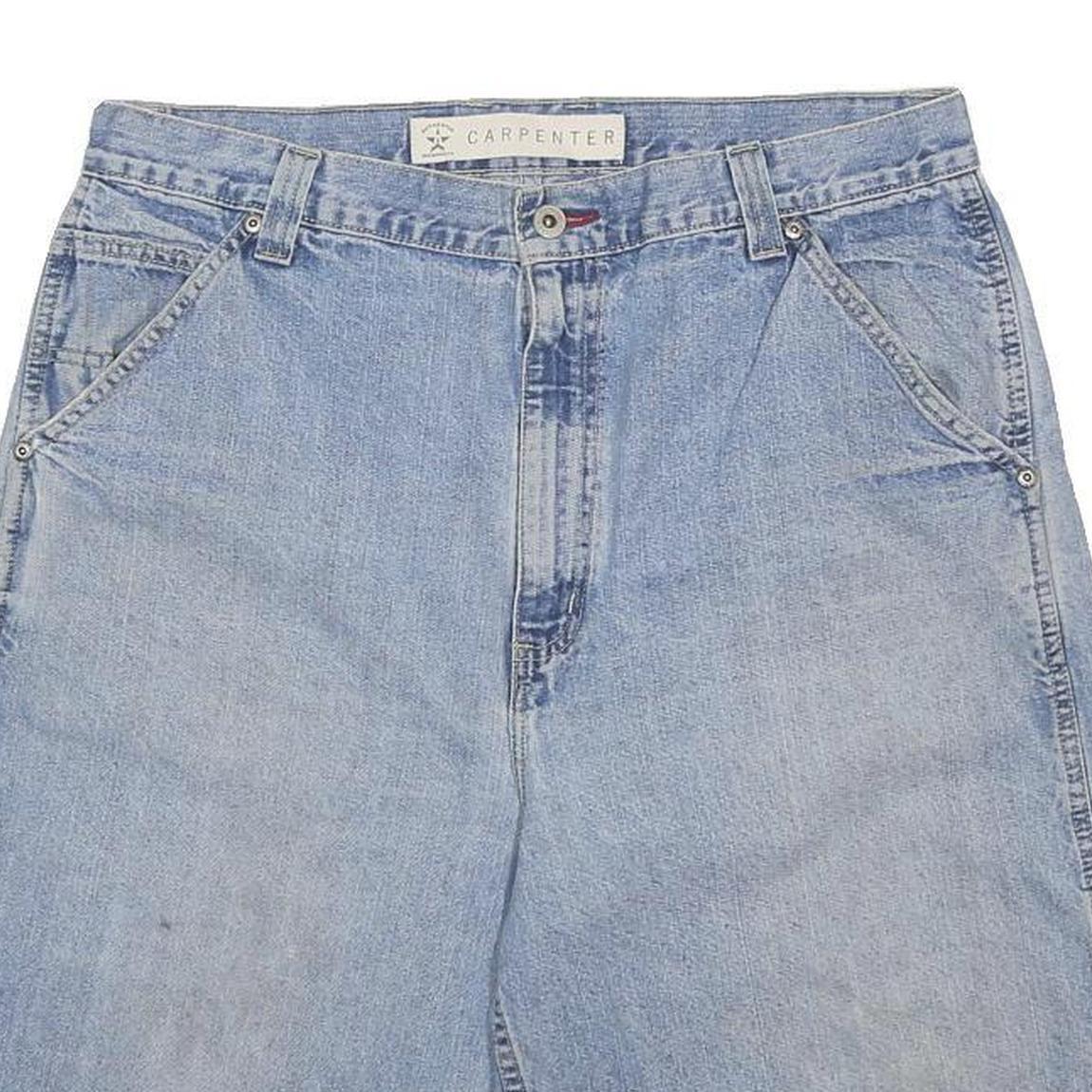 ARIZONA JEAN COMPANY Mens Light Blue Denim Carpenter Shorts M W34 Casual Cotton