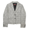 MAX MARA STUDIO Womens Black & White Wool Blend Button Jacket UK 14 Tweed