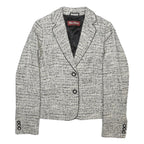 MAX MARA STUDIO Womens Black & White Wool Blend Button Jacket UK 14 Tweed