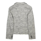 MAX MARA STUDIO Womens Black & White Wool Blend Button Jacket UK 14 Tweed