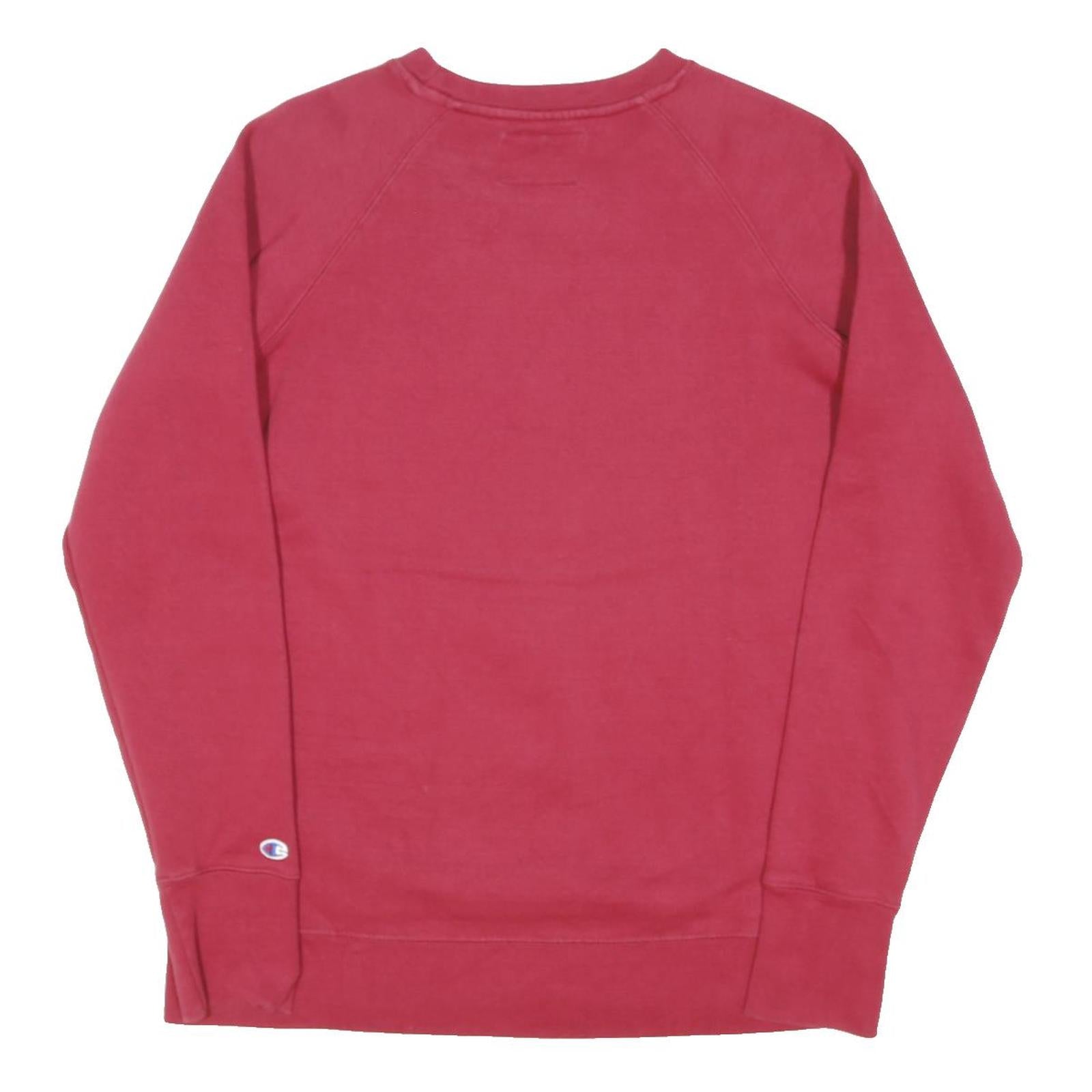 CHAMPION Mens Red Crew Neck M Cotton Blend Sweatshirt Logo Embroidered